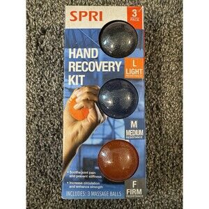 SPRI Hand Recovery Kit Massage Balls 3-Pack Color-Coded Light/Med/Firm